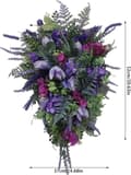Miniatyrbillede 8 af 8: OBOSOE Lilla kunstig dørdekoration med lavendel – forårsblomster til hoveddør, væg og fest