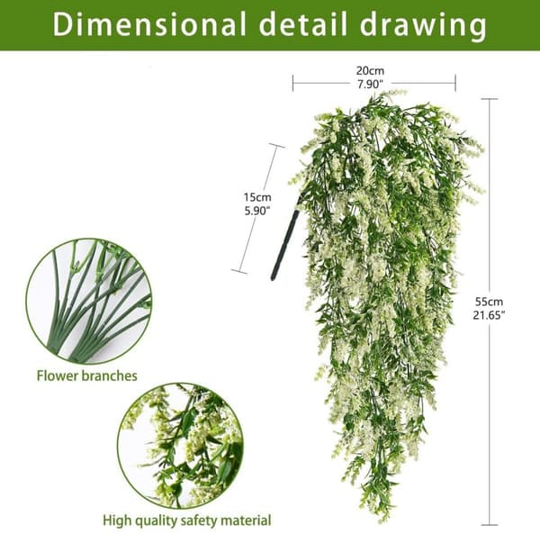 Lollanda Kunstige VedHæng Blomster 2-pak, Vedbend Guirlande, Kunstige Blomsterguirlander - DIY Hængende Planter, 70 cm