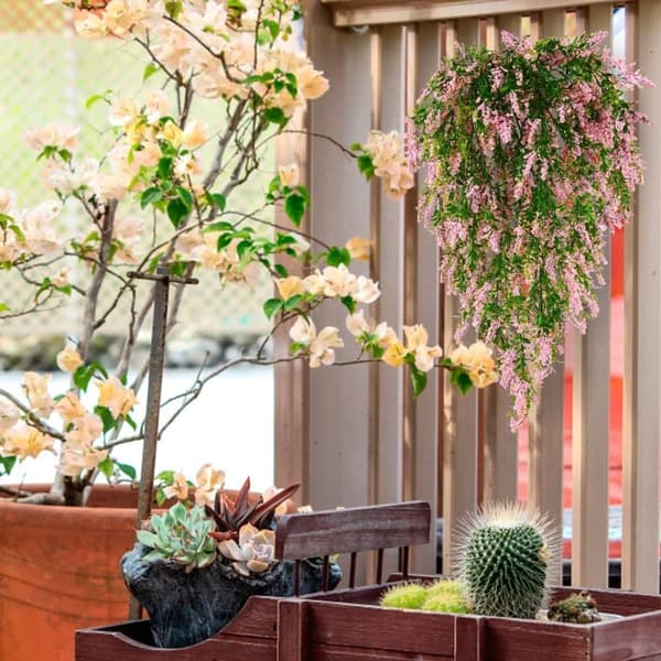 Lollanda Kunstige VedHæng Blomster 2-pak, Vedbend Guirlande, Kunstige Blomsterguirlander - DIY Hængende Planter, 70 cm