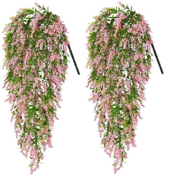 Lollanda Kunstige VedHæng Blomster 2-pak, Vedbend Guirlande, Kunstige Blomsterguirlander - DIY Hængende Planter, 70 cm Pink