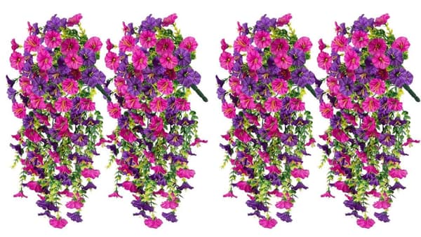 Moorle 4-pak Hængende Morgenfrue, Kunstige Vedhæng Blomster - Home Decor, 76 cm