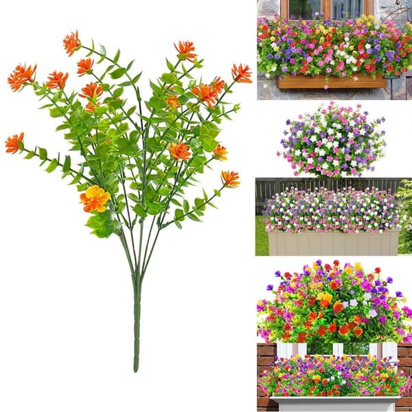 Lollanda Konstgjorda Eukalyptusblommor 6 Buntar, 32 cm, UV-beständiga, Böjbara för Inomhus- och Utomhusdekoration