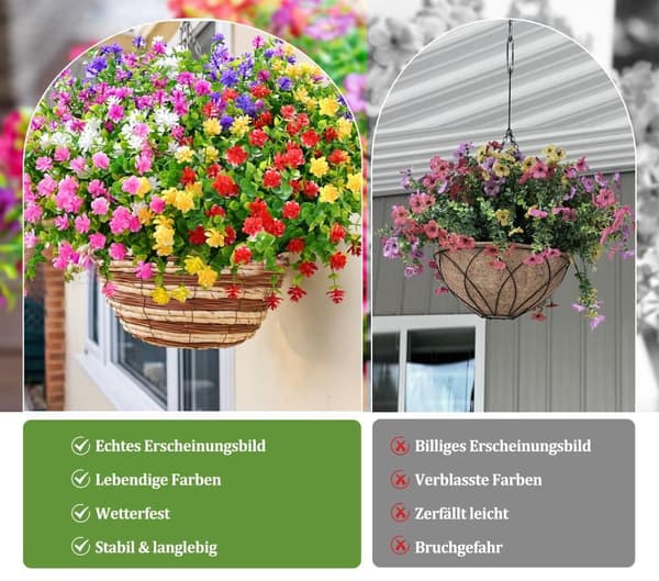 Lollanda Konstgjorda Eukalyptusblommor 6 Buntar, 32 cm, UV-beständiga, Böjbara för Inomhus- och Utomhusdekoration