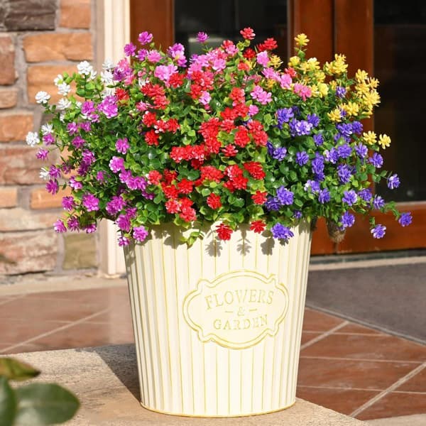 Lollanda Konstgjorda Eukalyptusblommor 6 Buntar, 32 cm, UV-beständiga, Böjbara för Inomhus- och Utomhusdekoration