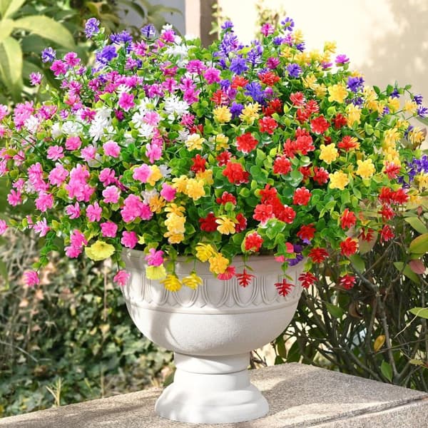 Lollanda Konstgjorda Eukalyptusblommor 6 Buntar, 32 cm, UV-beständiga, Böjbara för Inomhus- och Utomhusdekoration