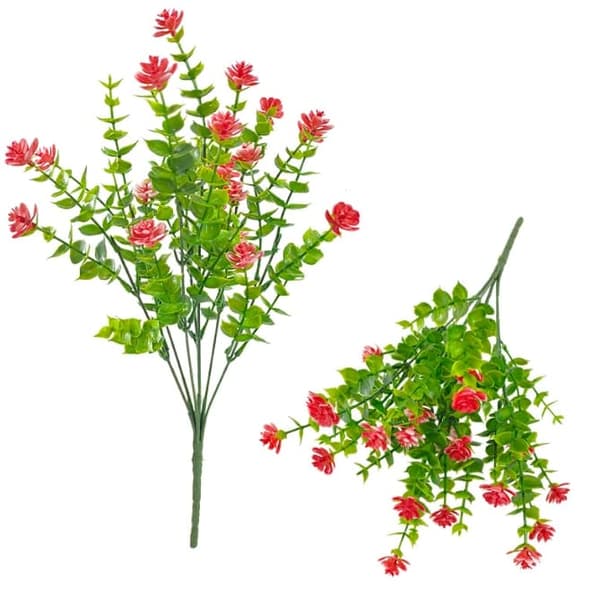 Lollanda Konstgjorda Eukalyptusblommor 6 Buntar, 32 cm, UV-beständiga, Böjbara för Inomhus- och Utomhusdekoration