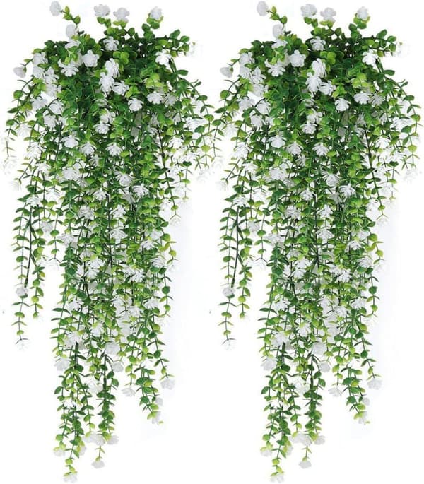 Lollanda 2-pack Hängande Konstgjorda Vinstockar, 76 cm, UV-beständiga, Miljövänliga, Realistiska för Inomhus- och Utomhusdekoration