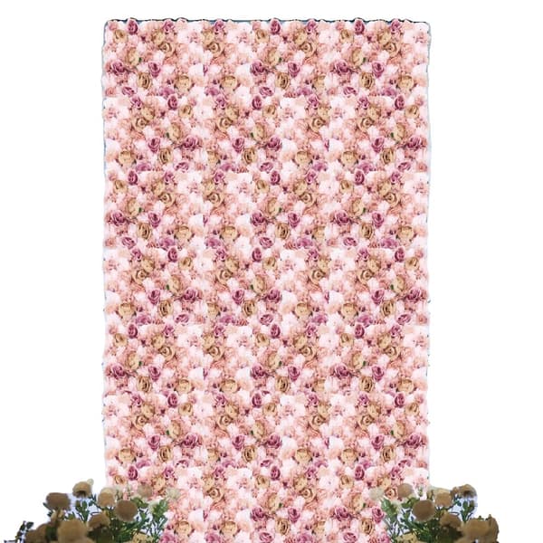 Livagtig Kunstig Blomster Vægpanel, Håndlavet Silke Stof, Genanvendelig