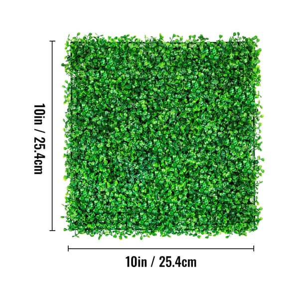 Buxus Hæk Vægpanel, Sammenkoblingsforbindelser, Indendørs/Udendørs Dekoration,48 STK, 10x10 tommer 25x25 cm