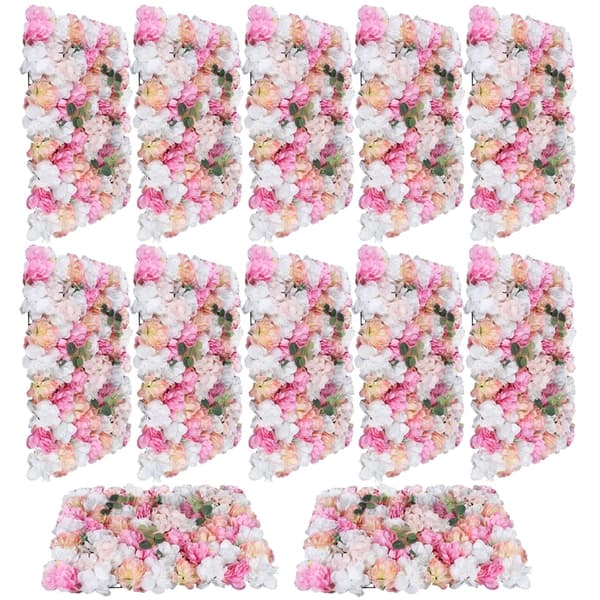 Konstgjorda blomväggspaneler, täckning på 31ft², enkel montering,Rosa