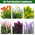 Miniatyrbild 3 av 10: Lollanda 6-Pack Konstgjorda Växter i Kruka – Mini Blommor för Hem- och Kontorsdekoration
