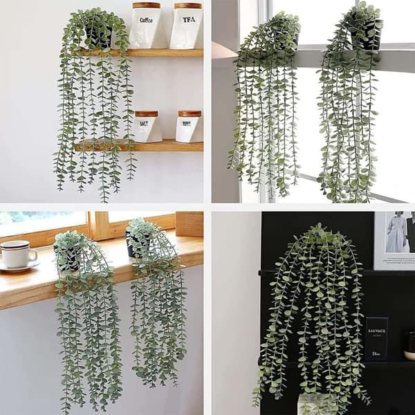 Lollanda Konstväxt med Blomkruka – 1 St Konstgjord Växt (60 cm), Kan Hängas Upp