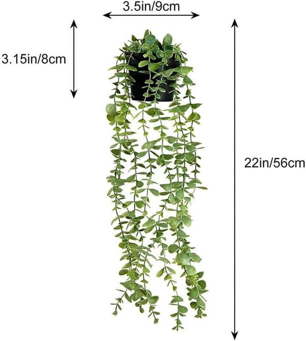 Lollanda Konstväxt med Blomkruka – 1 St Konstgjord Växt (60 cm), Kan Hängas Upp