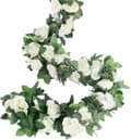 Miniatyrbild 1 av 9: Lollanda Konstgjord rosenväxt och grön växtdekoration – Rosgirlang med blad, realistisk blomdekoration för hem och trädgård