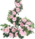 Miniatyrbild 1 av 8: Lollanda Konstgjord rosenväxt och grön växtdekoration – Rosgirlang med blad, realistisk blomdekoration för hem och trädgård