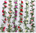 Miniatyrbild 4 av 7: Lollanda Konstgjord rosenväxt och grön växtdekoration – Rosgirlang med blad, realistisk blomdekoration för hem och trädgård