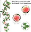 Miniatyrbild 2 av 9: Lollanda Konstgjord rosenväxt och grön växtdekoration – Rosgirlang med blad, realistisk blomdekoration för hem och trädgård