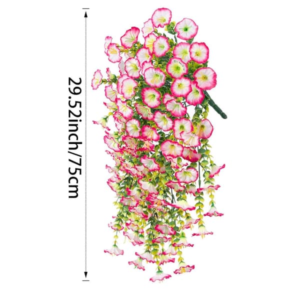 Lollanda 2-pack Konstgjorda Hängblommor 75 cm, Hängande Konstgjord Morning - UV-resistenta, Naturtrogna För Trädgård & Heminredning
