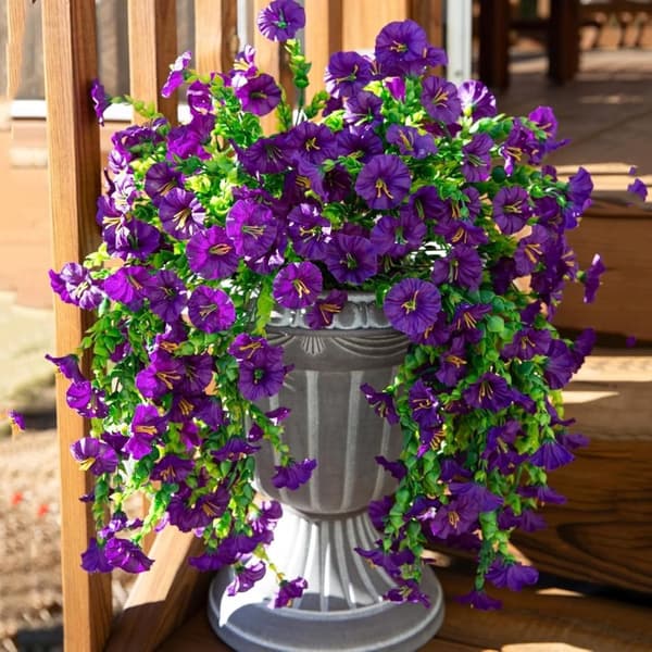 Lollanda 2-pack Konstgjorda Hängblommor 75 cm, Hängande Konstgjord Morning - UV-resistenta, Naturtrogna För Trädgård & Heminredning