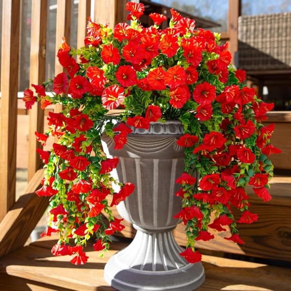 Lollanda 2-pack Konstgjorda Hängblommor 75 cm, Hängande Konstgjord Morning - UV-resistenta, Naturtrogna För Trädgård & Heminredning