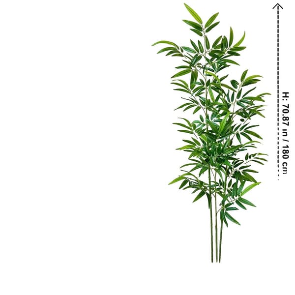 Kunstigt Bambus, Naturlig Grøn Foliage, Gulvplacering, Alsidig Dekoration,1.8m bambus