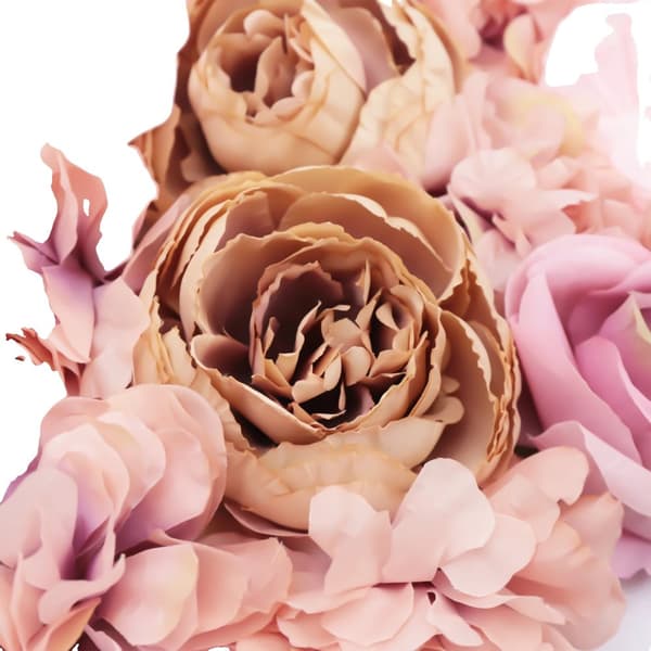 Kunstig Blomster Vægpanel, 6 Stk. Falsk Blomster Baggrund, Silke Rose, 60*40 cm,Efterårs Pink, 60x40cm