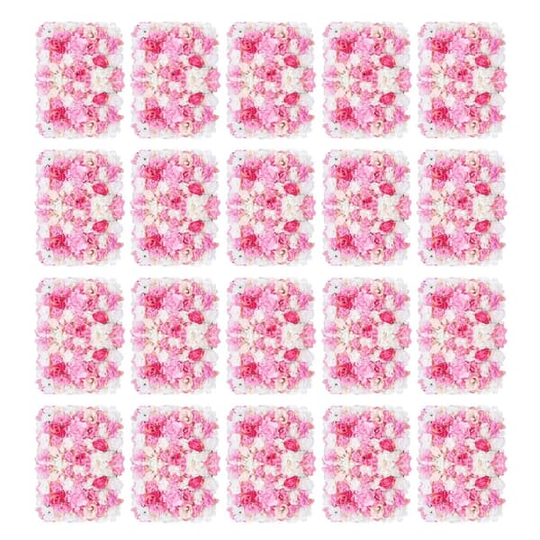 Blomväggspaneler, 20 stycken, Realistisk design, Inomhus/Utebruk,rosa