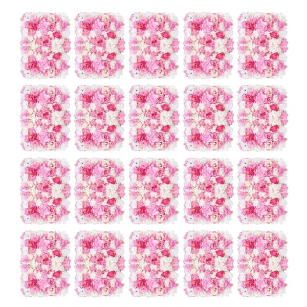 Blomväggspaneler, 20 stycken, Realistisk design, Inomhus/Utebruk,rosa
