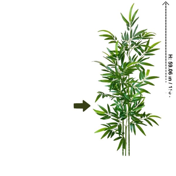 Konstgjord bambu, naturligt gröna lövverk, golvplacering, mångsidig dekoration,1.5Cm  bambu