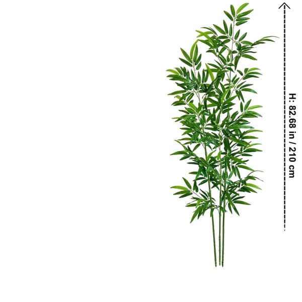 Konstgjord bambu, naturligt gröna lövverk, golvplacering, mångsidig dekoration,2.1Cm  bambu
