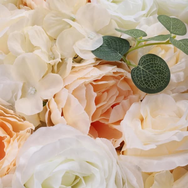 Kunstig Blomster Vægpanel, 6 Stk. Falsk Blomster Baggrund, Silke Rose, 60*40 cm,Champagne, 60x40cm