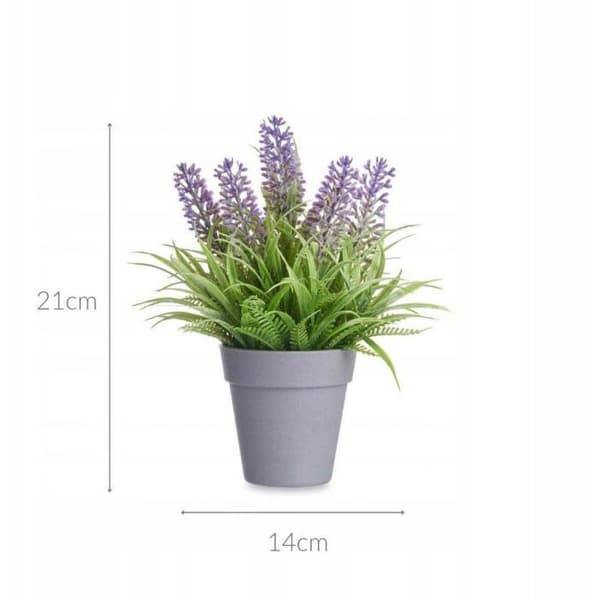 Faux blomma - torkad blomma Springos konstgjord lavendel i grå kruka