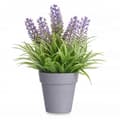 Miniatyrbild 1 av 2: Faux blomma - torkad blomma Springos konstgjord lavendel i grå kruka