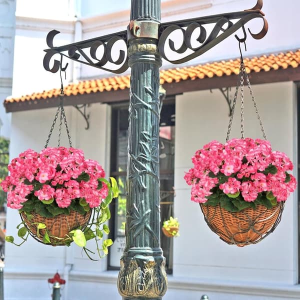 OBOSOE 24-pak kunstige pelargonier, UV-resistente falske blomster udendørs planter indretning