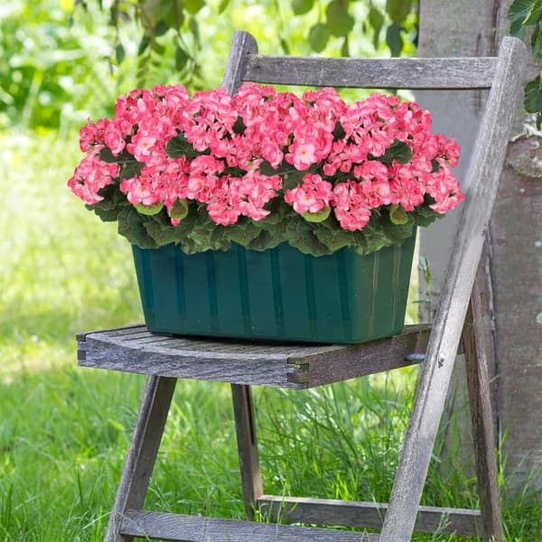 OBOSOE 24-pak kunstige pelargonier, UV-resistente falske blomster udendørs planter indretning