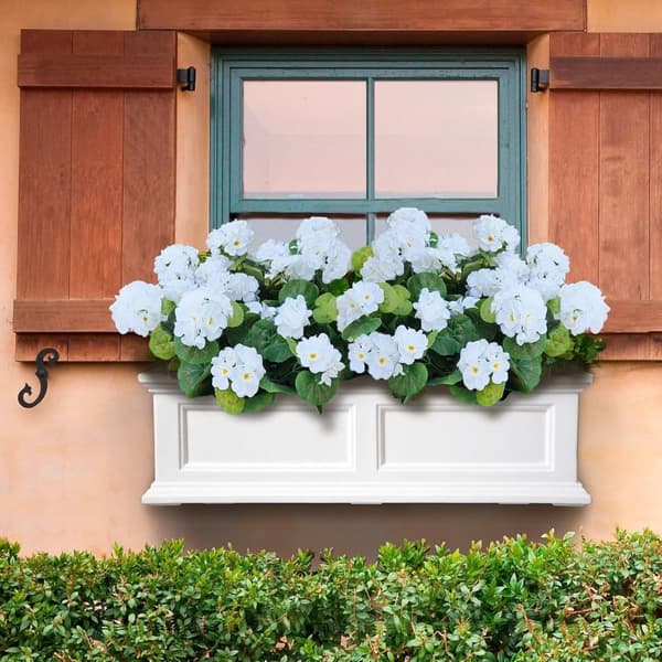 OBOSOE 24-pak kunstige pelargonier, UV-resistente falske blomster udendørs planter indretning