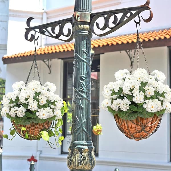 OBOSOE 24-pak kunstige pelargonier, UV-resistente falske blomster udendørs planter indretning