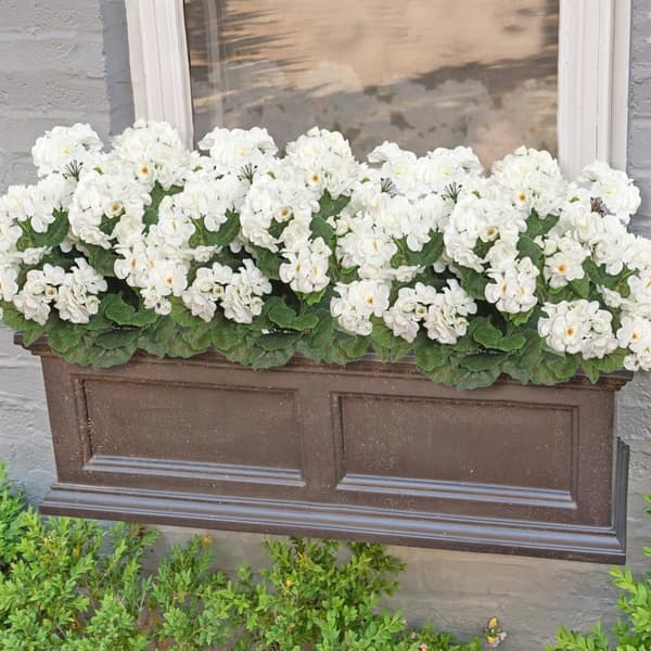 OBOSOE 24-pak kunstige pelargonier, UV-resistente falske blomster udendørs planter indretning