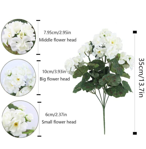 OBOSOE 24-pak kunstige pelargonier, UV-resistente falske blomster udendørs planter indretning