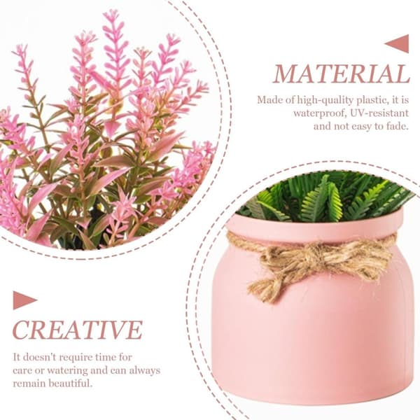 Lollanda 6-pak kunstige planter med krukker – realistiske indendørs planter til borde, perfekte som boligindretning og indretning