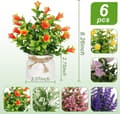 Miniatyrbillede 2 af 6: Lollanda 6-pak kunstige planter med krukker – realistiske indendørs planter til borde, perfekte som boligindretning og indretning