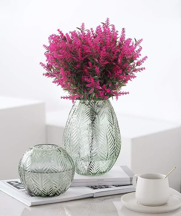 OBOSOE 20-pak kunstige blomster udendørs UV-resistente – kunstige planter og plastplanter til haveindretning