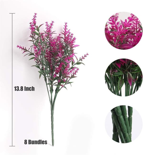 OBOSOE 20-pak kunstige blomster udendørs UV-resistente – kunstige planter og plastplanter til haveindretning