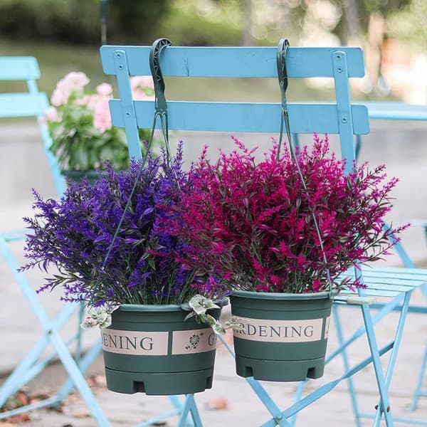 OBOSOE 20-pak kunstige blomster udendørs UV-resistente – kunstige planter og plastplanter til haveindretning