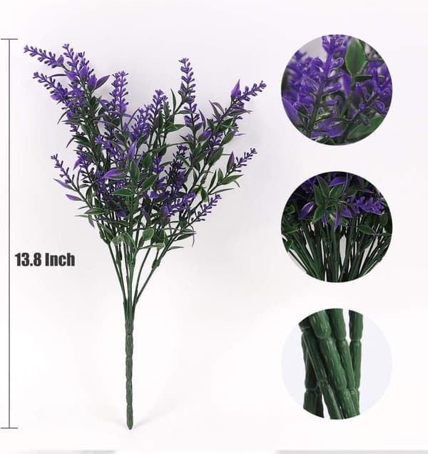 OBOSOE 20-pak kunstige blomster udendørs UV-resistente – kunstige planter og plastplanter til haveindretning