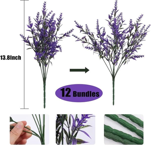 OBOSOE 20-pak kunstige blomster udendørs UV-resistente – kunstige planter og plastplanter til haveindretning
