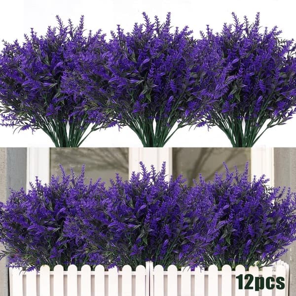 OBOSOE 20-pak kunstige blomster udendørs UV-resistente – kunstige planter og plastplanter til haveindretning