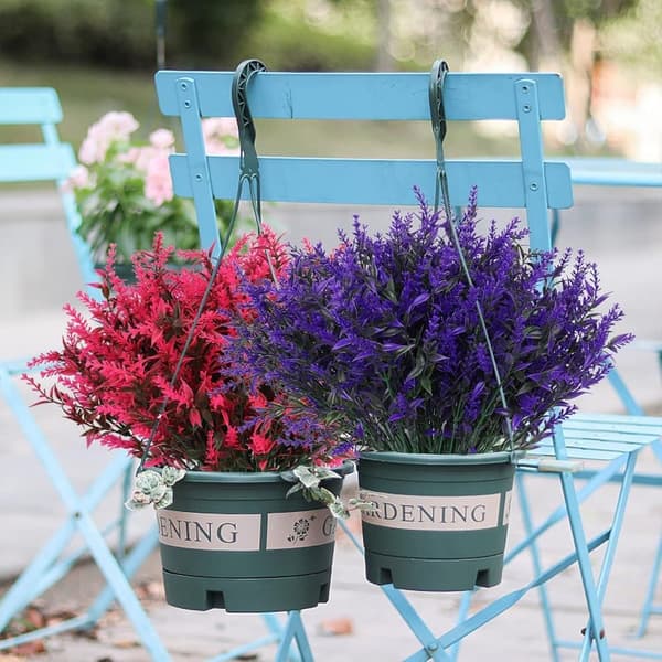 OBOSOE 20-pak kunstige blomster udendørs UV-resistente – kunstige planter og plastplanter til haveindretning