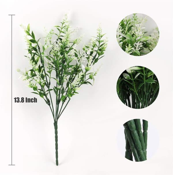 OBOSOE 20-pak kunstige blomster udendørs UV-resistente – kunstige planter og plastplanter til haveindretning