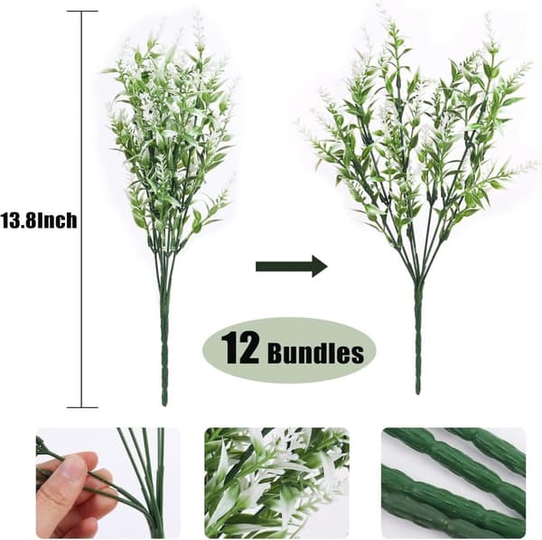 OBOSOE 20-pak kunstige blomster udendørs UV-resistente – kunstige planter og plastplanter til haveindretning